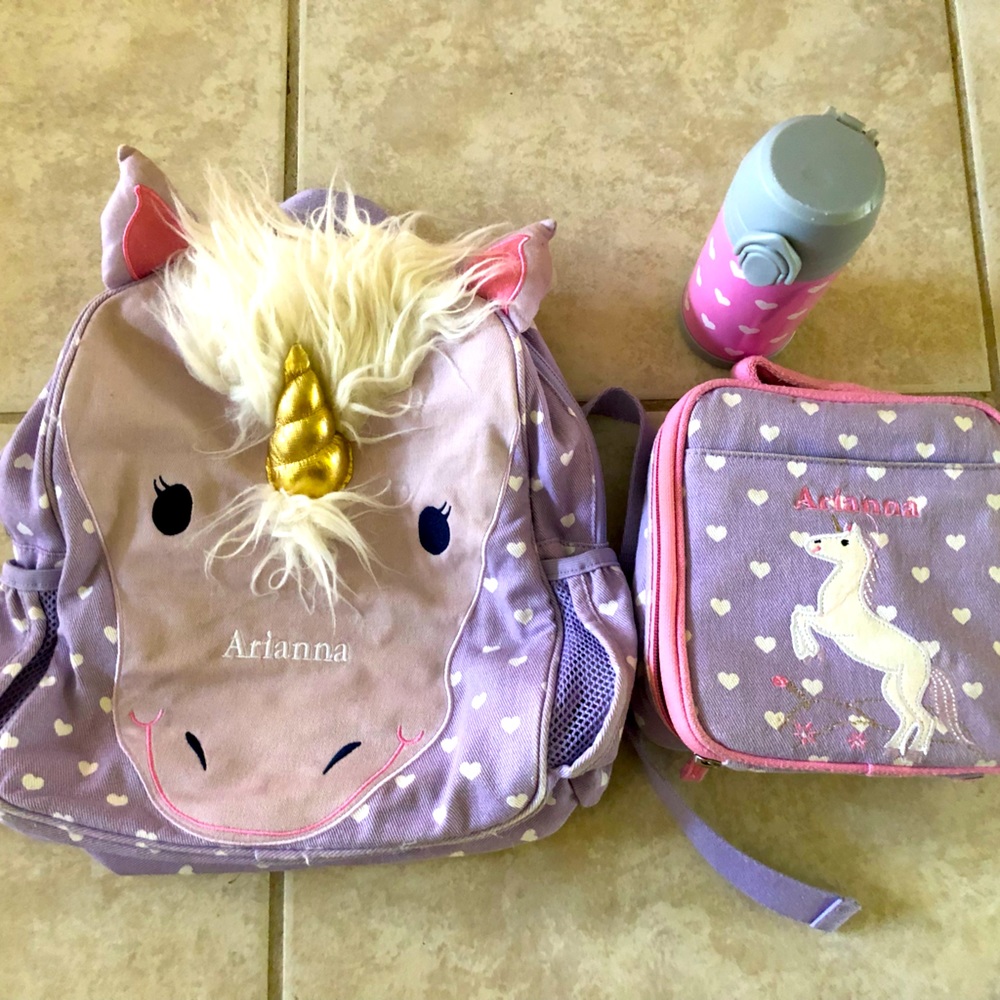 Pottery Barn kids Preschool backpack lunch set